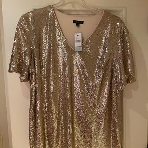 Gold Sequin Size 20 Lane Bryant Top.